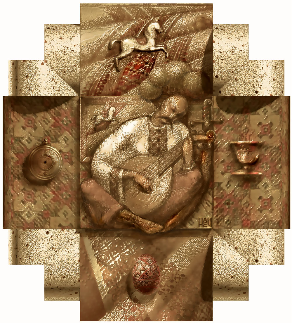 О. Нечипоренко. Рельєф «Козак Мамай». 2010. Шамот